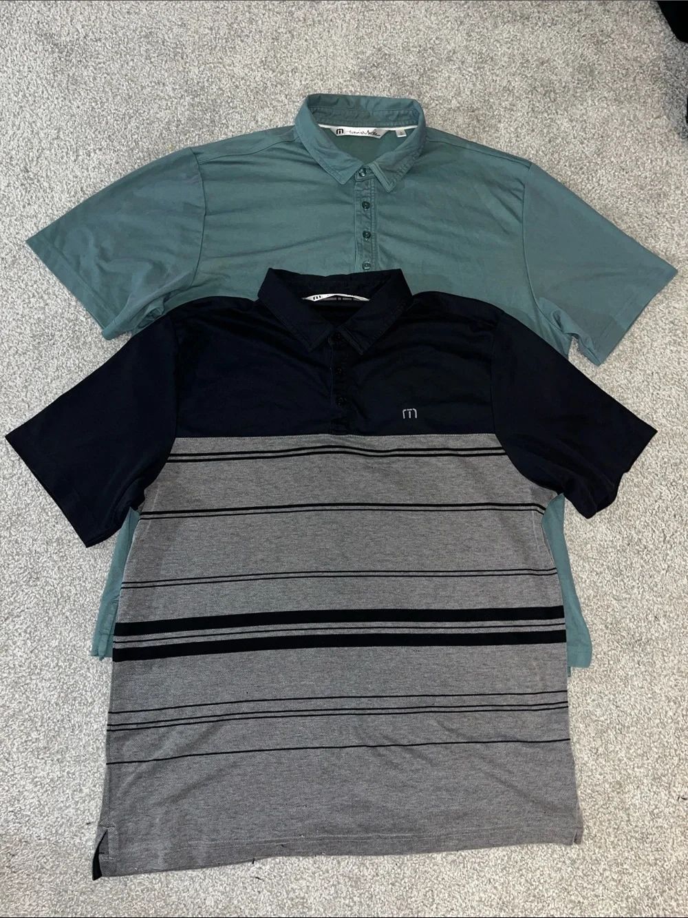 2-Green Blk/Gray Travis Mathew Golf Polo Shirt classic cotton/Poly shirt L mens